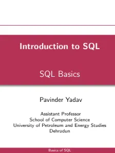 SQL Basics, Database Management Systems