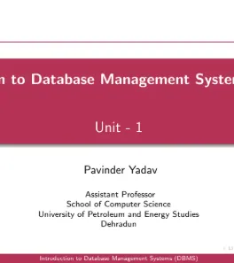 Unit 1, Database Management Systems