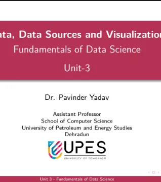 Unit 1, Fundamentals of Data Science