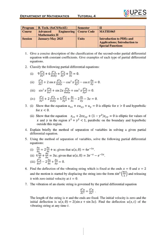 Tutorial Sheet 4[+Workings], AEM-2 (Mathematics)