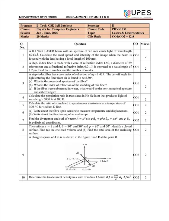 Assignment-1 [Solved], Physics