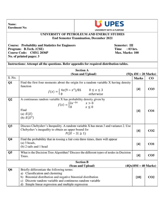 End-Sem 2021(Dec)[CSE], Probability, Entropy, and MC Simulation