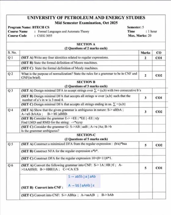 End-Sem 2025(December)[CSE], Formal Languages and Automata Theory