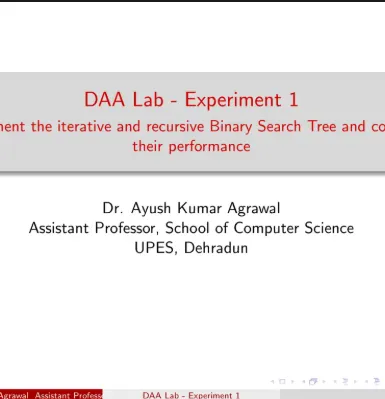 Lab Experiment 1, Design & Analysis of Algorithms [Lab]