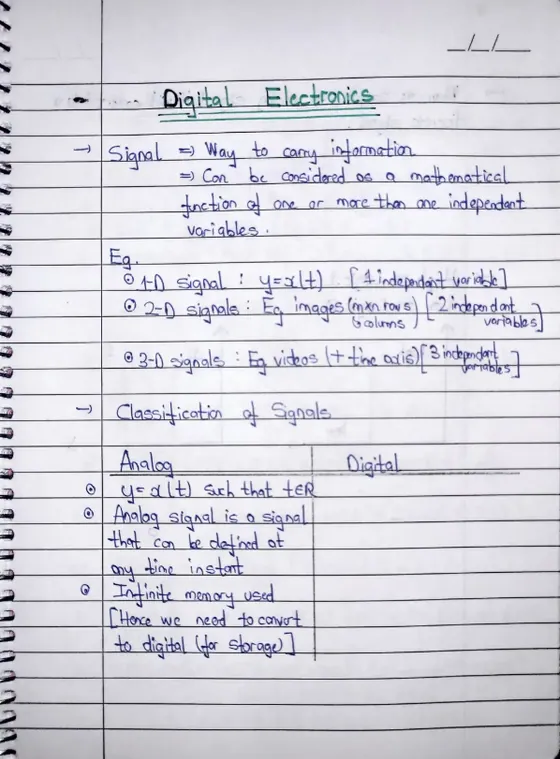 Unit 1[Handwritten], Digital Electronics