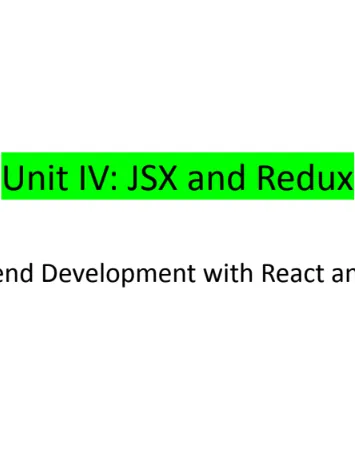 Unit 4, Front End Development