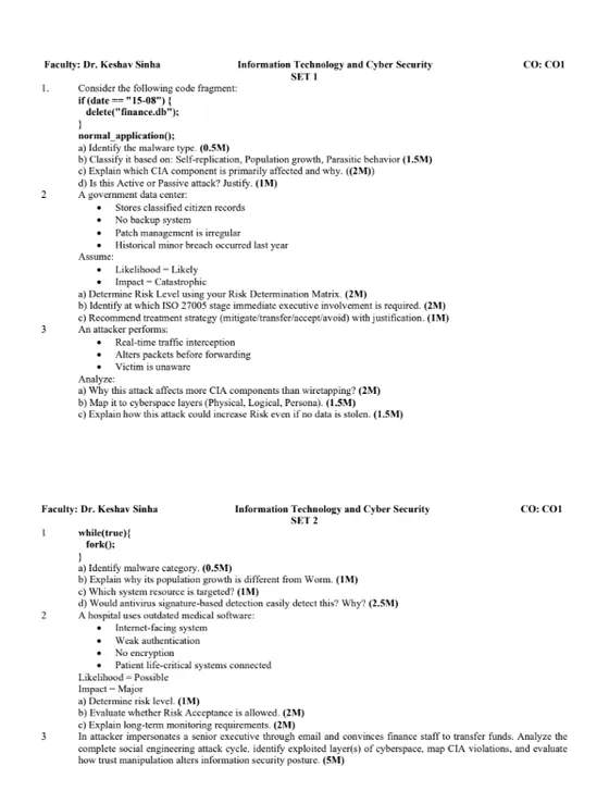 Test 1[Subjective], IT & Cyber Security