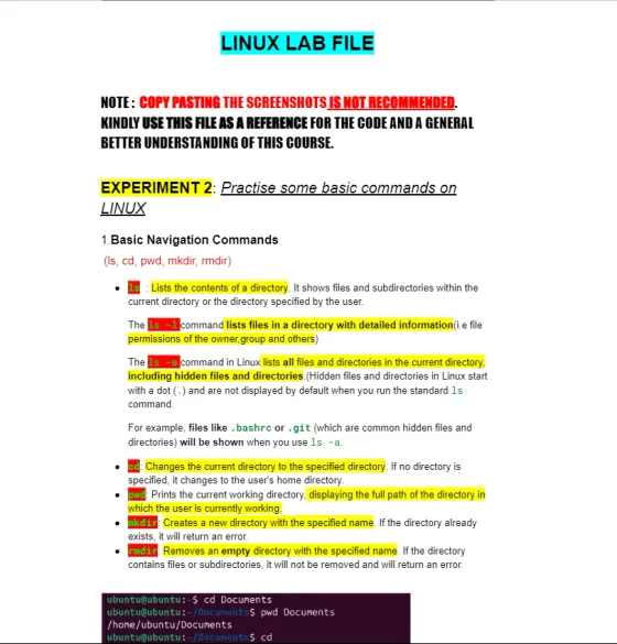 Linux Lab File[Completed], LINUX