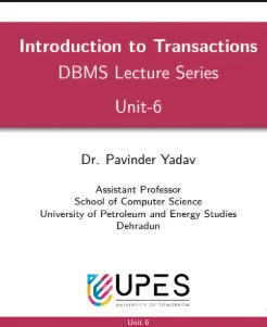 Unit 6, Database Management Systems