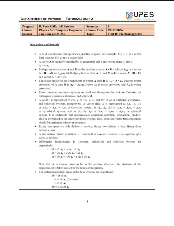 Tutorial Sheet [Unit 2][+Workings], Physics