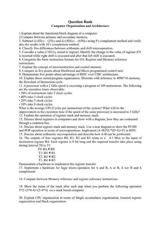 Question Bank 1[Solved], Computer Organisation & Architecture