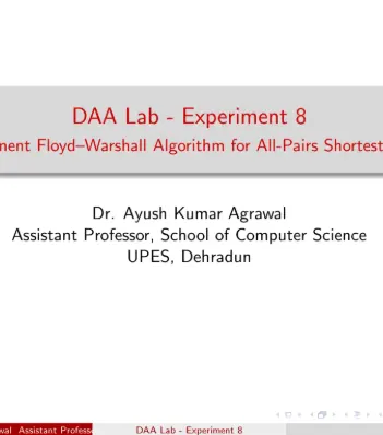 Lab Experiment 8, Design & Analysis of Algorithms [Lab]