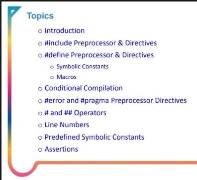 Unit 6:Preprocessor, Macro, Static and Shared Library, Programming in C