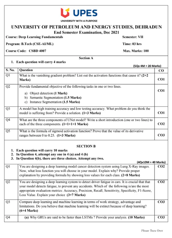 End-Sem 2021(Dec)[CSE], Deep Learning
