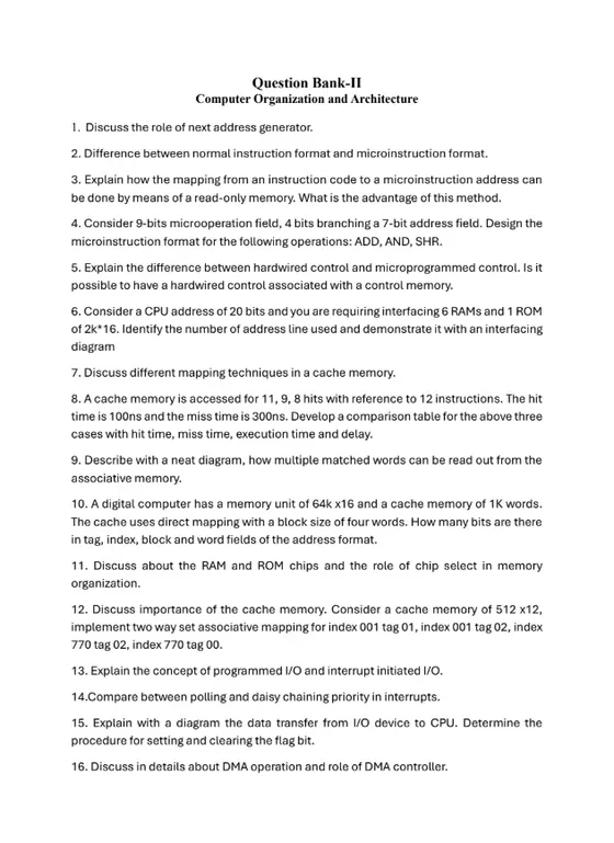 Question Bank 2[Solved], Computer Organisation & Architecture