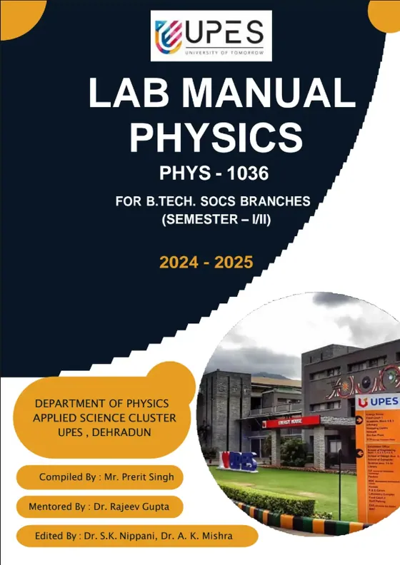 Physics Lab Manual, Physics [LAB]