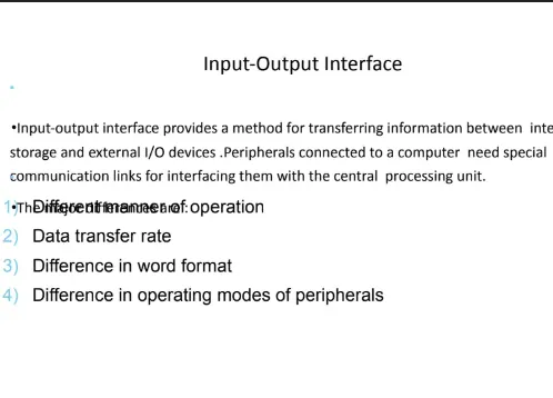 Unit 5: Input Output Organisation, Computer Organisation & Architecture