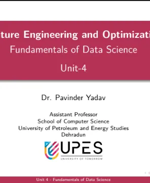 Unit 1, Fundamentals of Data Science