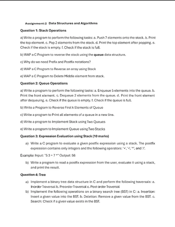 Assignment 2, Data Structures & Algorithms