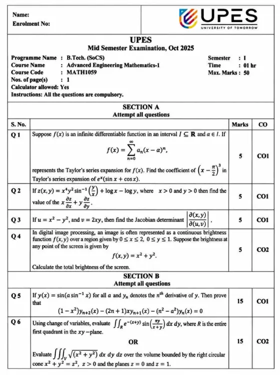 Mid-Sem 2024(Oct)[Solved], AEM-1 (Mathematics)