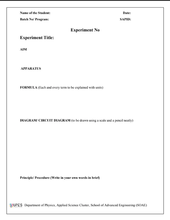 Lab File Format SOP, Physics [LAB]