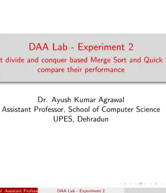 Lab Experiment 2, Design & Analysis of Algorithms [Lab]