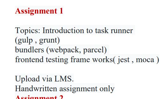 Assignment 1, Front End Development