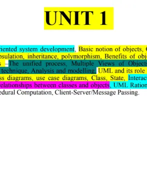 Course Content, Object Oriented Analysis and Design