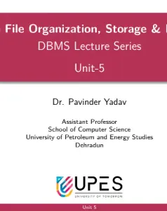 Unit 5, Database Management Systems