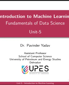 Unit 1, Fundamentals of Data Science