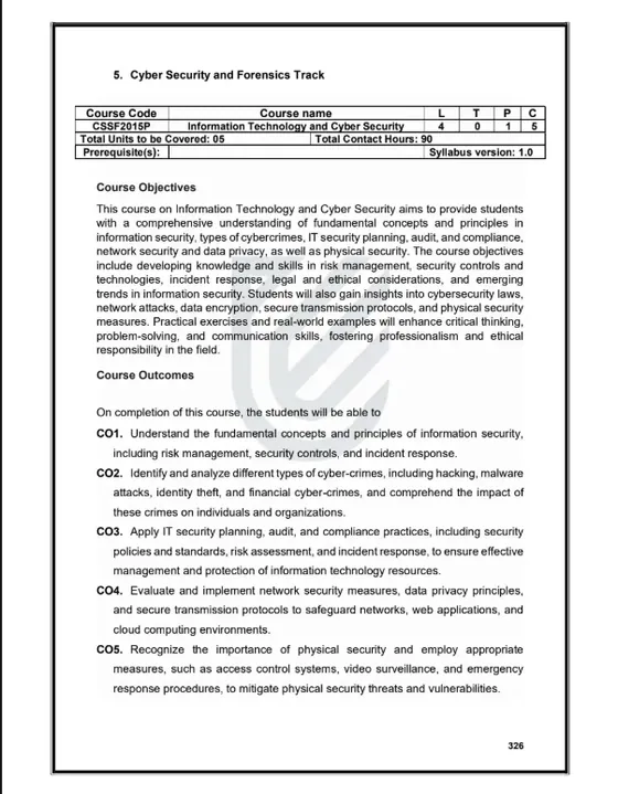 Syllabus[Theory+Lab], IT & Cyber Security [Lab] - Dr. Keshav Sinha