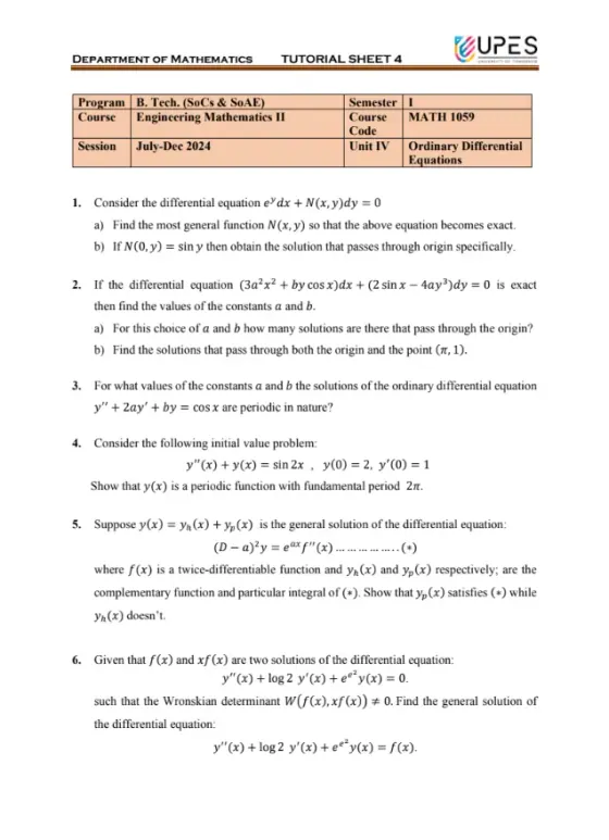 Tutorial Sheet 4[Solved], AEM-1 (Mathematics)